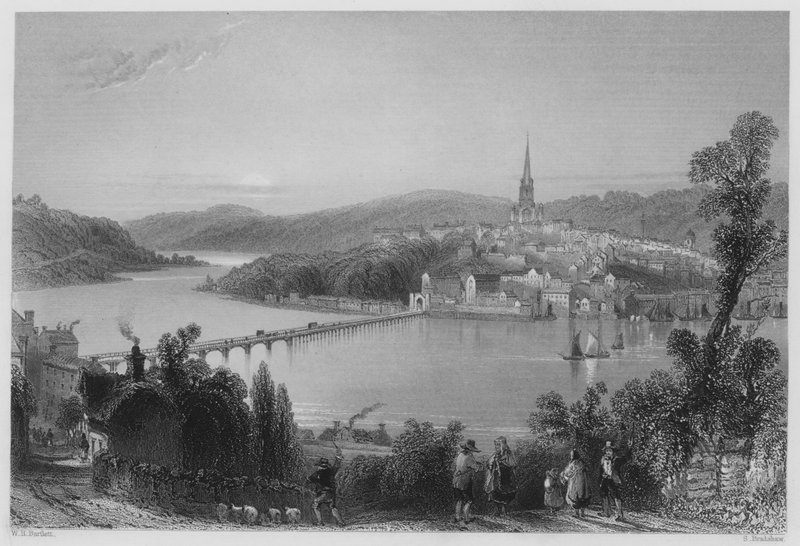 Londonderry (gravyr) av William Henry (after) Bartlett