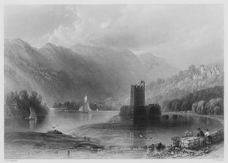 Narrow Water Castle, Newry River (gravyr) av William Henry (after) Bartlett