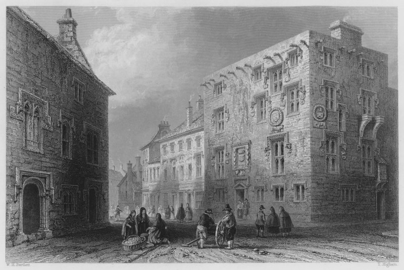 Gata i Galway (gravyr) av William Henry (after) Bartlett