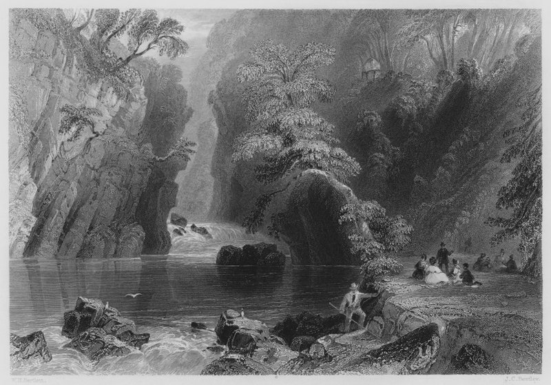 The Dargle (gravyr) av William Henry (after) Bartlett