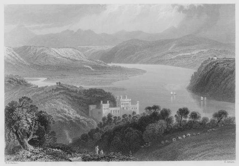 The Valley of the Blackwater, mellan Lismore och Youghall (gravyr) av William Henry (after) Bartlett