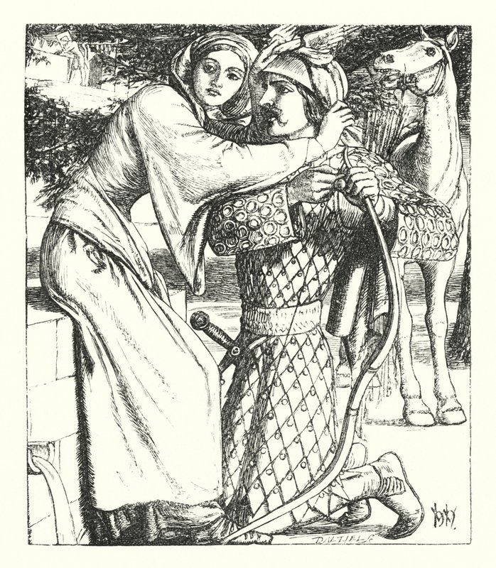 The Ballad of Oriana (gravyr) av William Henry (after) Hunt