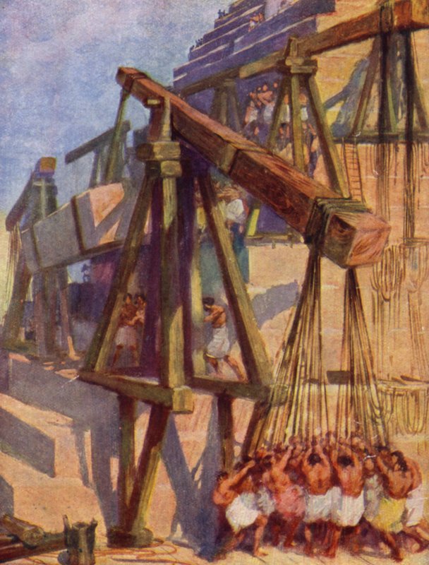 Bygga pyramiderna (färg litho) av William Henry (after) Margetson