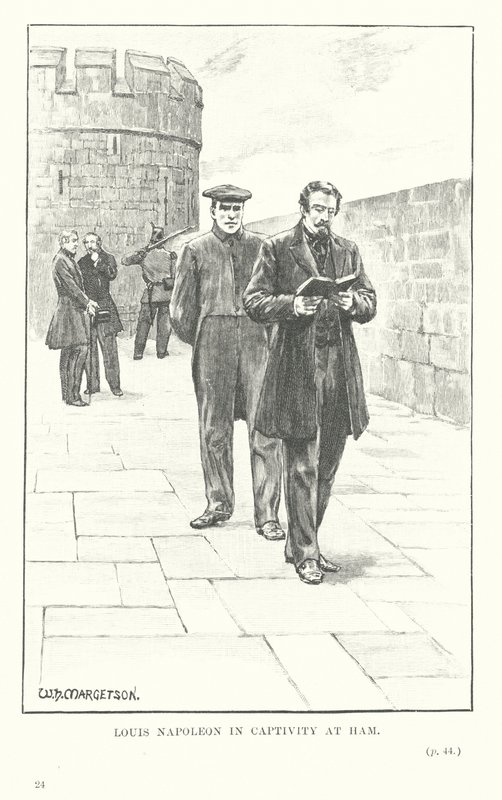 Louis Napoleon i fångenskap i Ham (litografi) av William Henry (after) Margetson