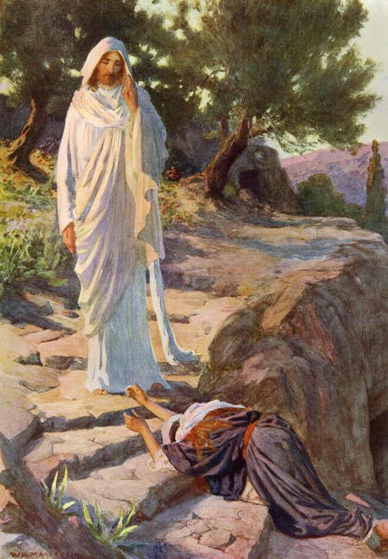 Vår Herres första framträdande efter hans uppståndelse (färg litho) av William Henry (after) Margetson