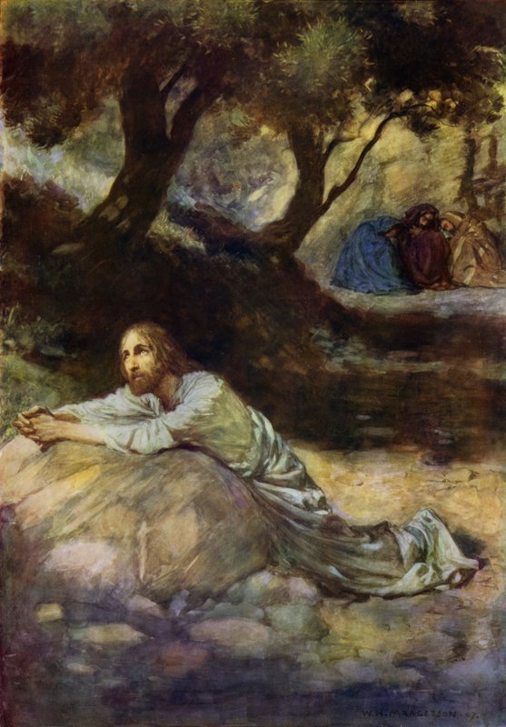 The Garden of Getsemane (färg litho) av William Henry (after) Margetson