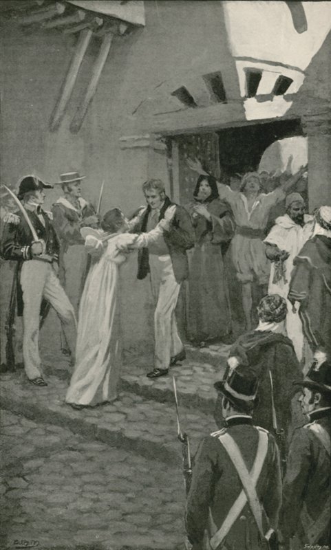 Befrielsen av kristna slavar i Alger av en brittisk sjöstyrka (litho) av William Henry (after) Margetson