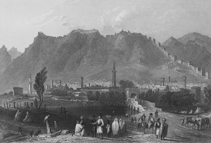 Antiochia, på inflygningen från Suadeah av William Henry Bartlett