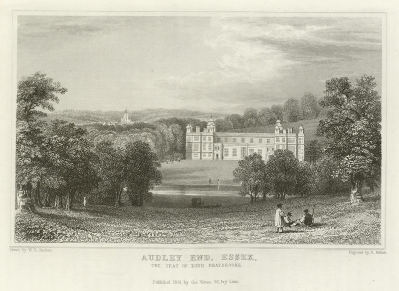 Audley End, Essex, Lord Braybrookes säte av William Henry Bartlett