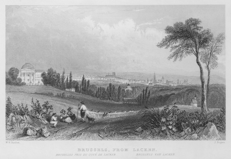 Bryssel, från Lacken (gravyr) av William Henry Bartlett