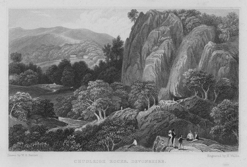 Chudleigh Rocks, Devonshire (gravyr) av William Henry Bartlett