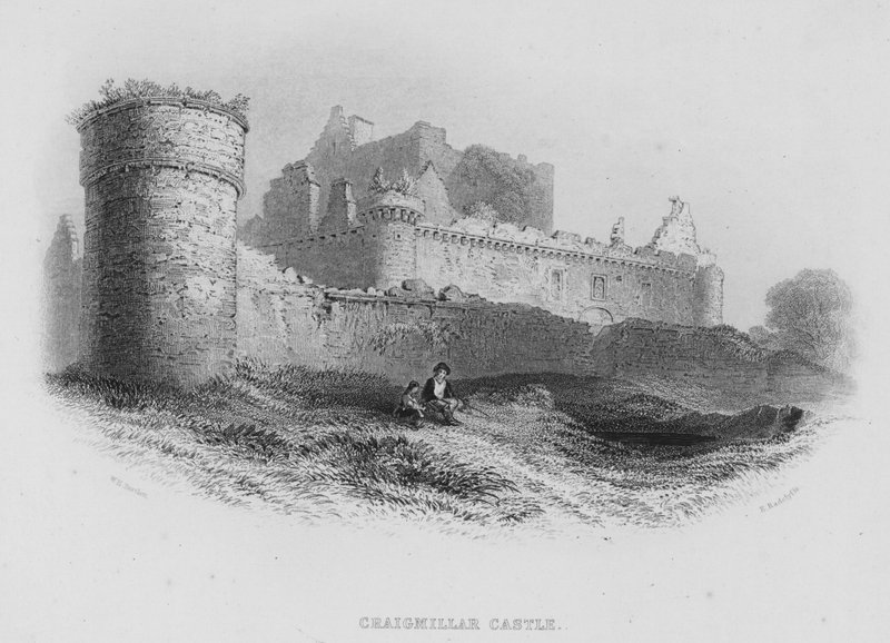 Craigmillar Castle (gravyr) av William Henry Bartlett