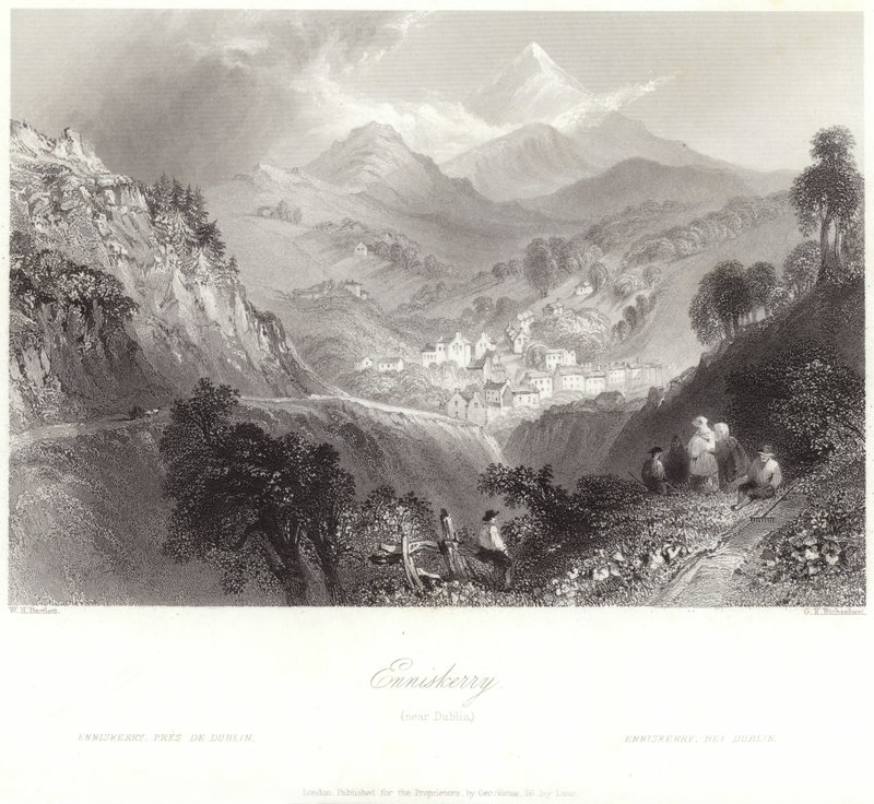Enniskerry i grevskapet Wicklow av William Henry Bartlett