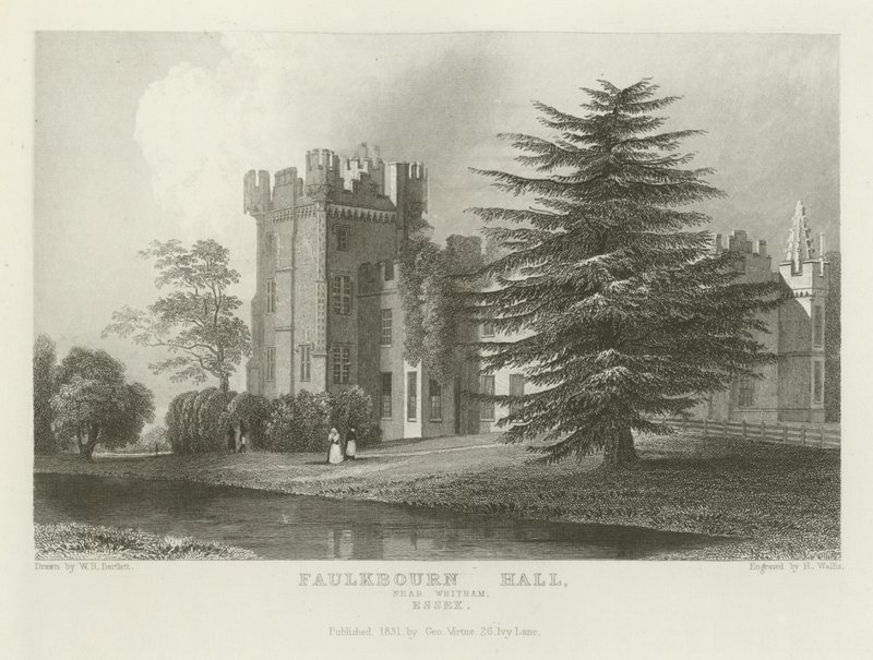 Faulkbourne Hall, nära Witham, Essex av William Henry Bartlett