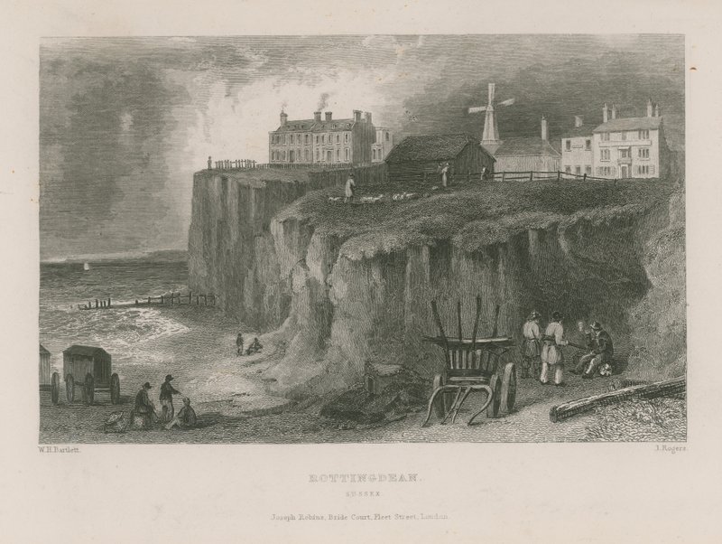 Allmän vy över Rottingdean av William Henry Bartlett