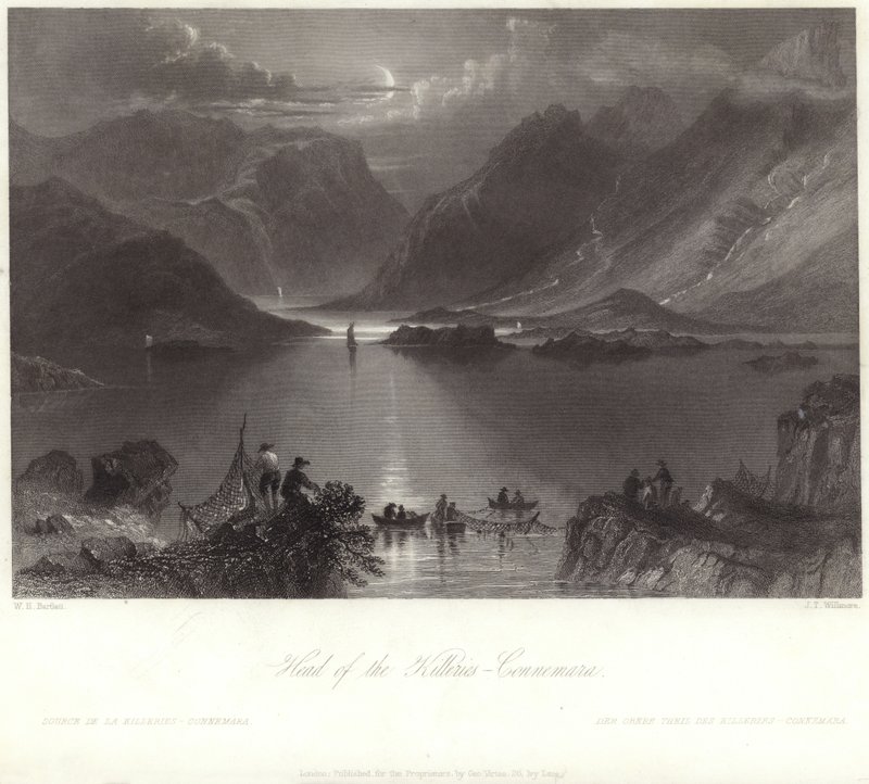 Chef för Killeries, Connemara av William Henry Bartlett
