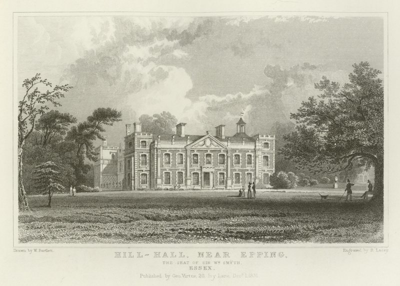 Hill-Hall, nära Epping, säte för Sir William Smyth, Essex av William Henry Bartlett