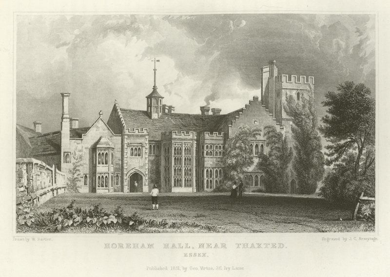 Horeham Hall, nära Thaxted, Essex av William Henry Bartlett
