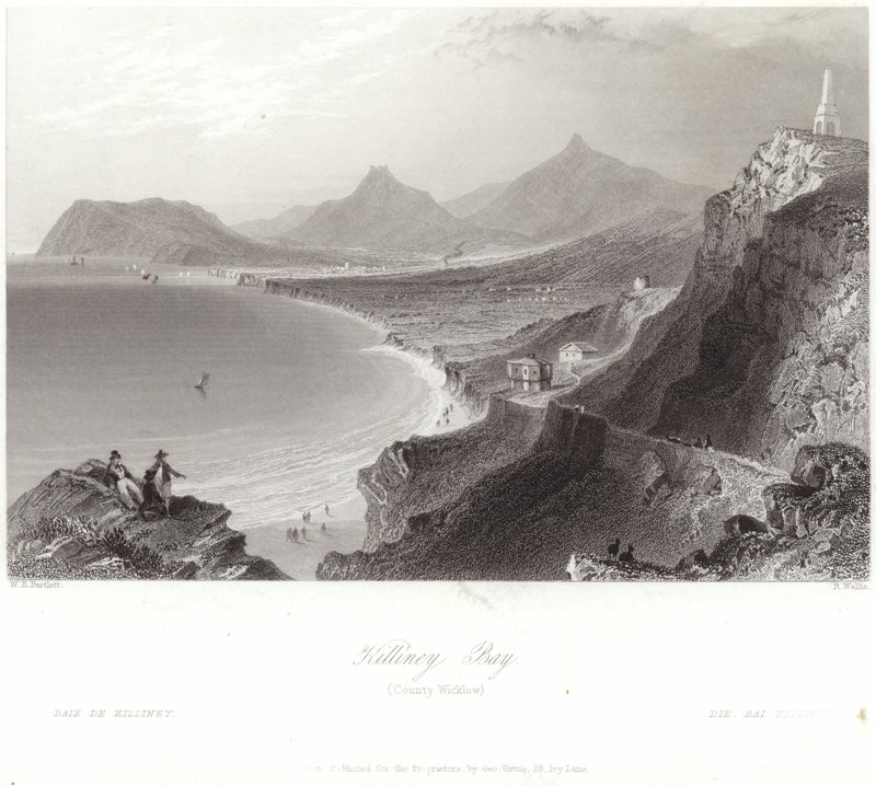 Killiney Bay i grevskapet Wicklow av William Henry Bartlett