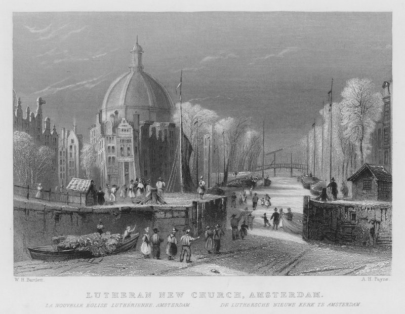 Lutheran New Church, Amsterdam (gravyr) av William Henry Bartlett