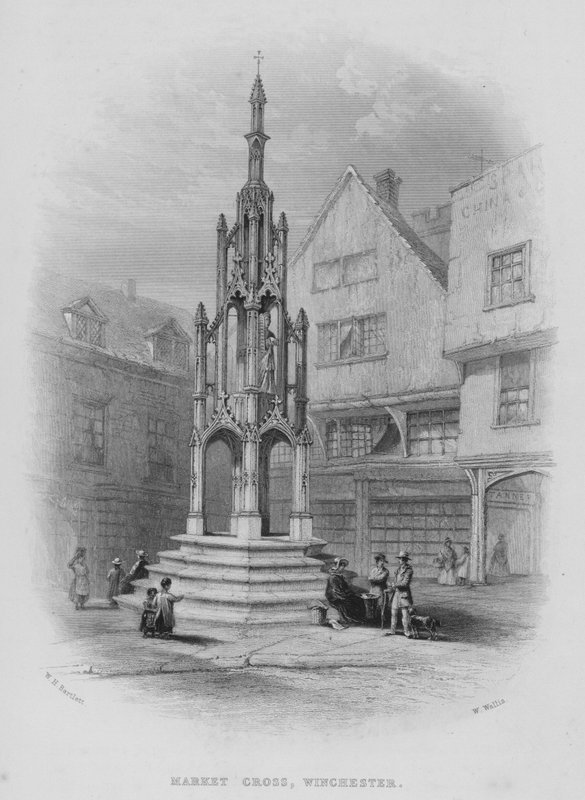 Market Cross, Winchester (gravyr) av William Henry Bartlett
