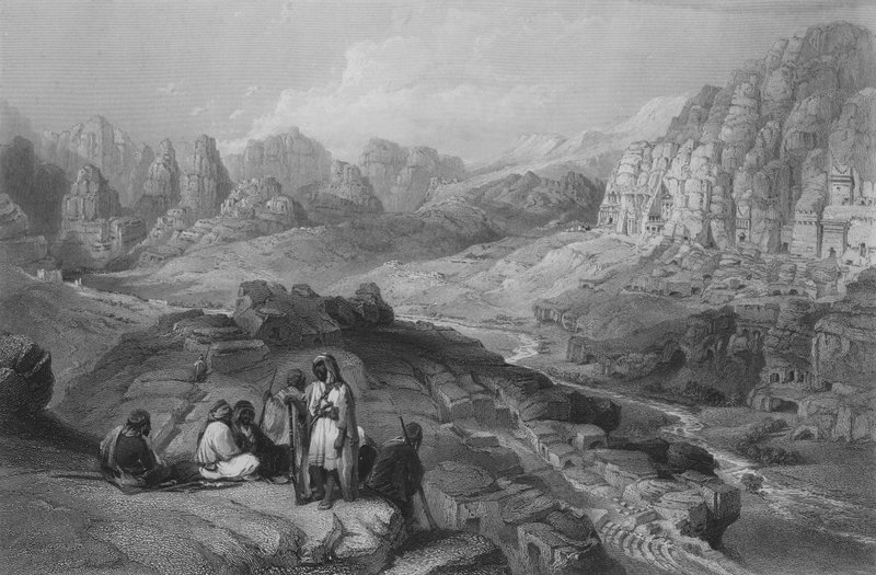 Petra, Stadens plats, Jeremiah XLIX av William Henry Bartlett