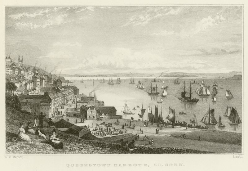 Queenstowns hamn av William Henry Bartlett