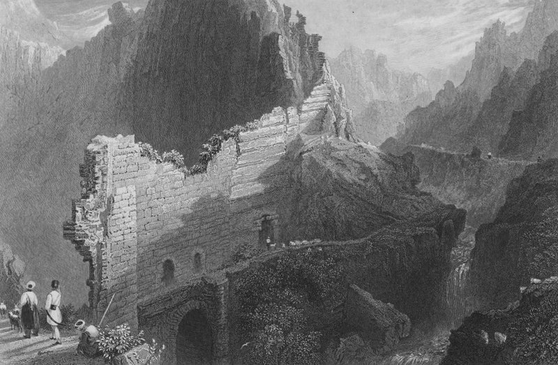 Förstörda murar i Antiokia, den antika Anathoth av William Henry Bartlett