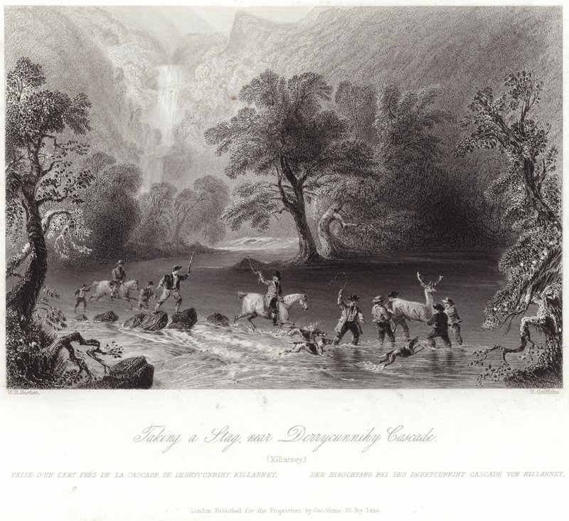 Tar en hjort nära Derrycunnihy av William Henry Bartlett