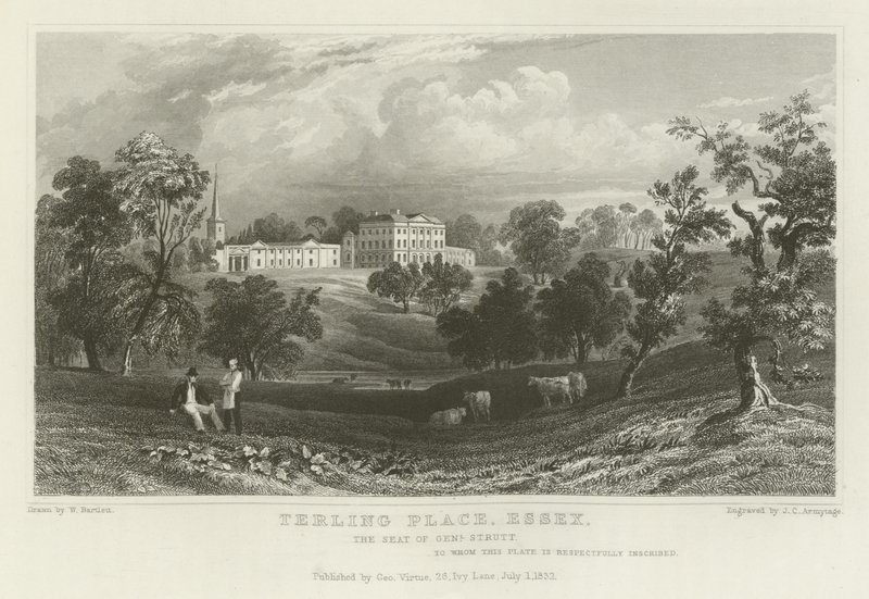 Terling Place, Essex, General Strutts säte av William Henry Bartlett
