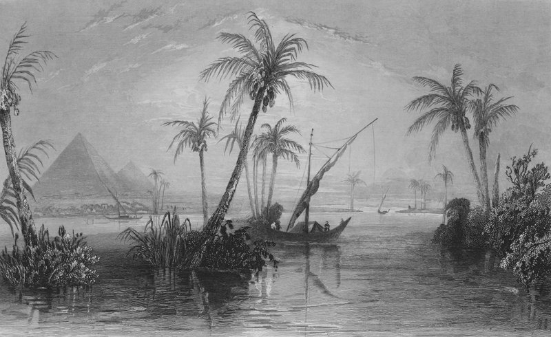 Egyptens land, Nilen (gravyr) av William Henry Bartlett