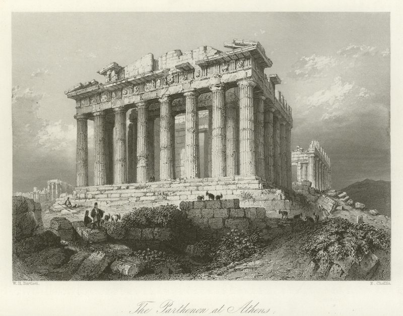 Parthenon i Aten av William Henry Bartlett
