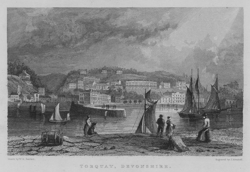 Torquay, Devonshire (gravyr) av William Henry Bartlett