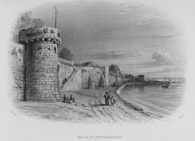 Walls of Southampton (gravyr) av William Henry Bartlett