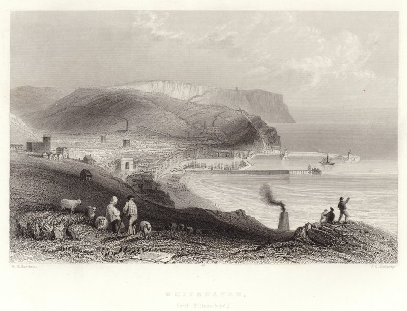 Whitehaven, (med St Bees-huvud) av William Henry Bartlett