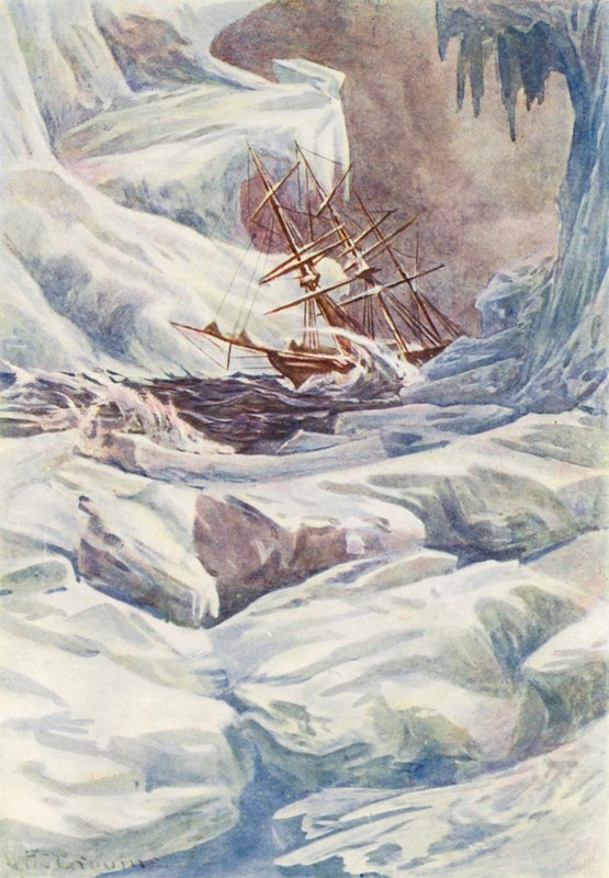 Illustration till The World of Ice or the Whaling Cruise of The Dolphin (färglitografi) av William Henry Charles Groome