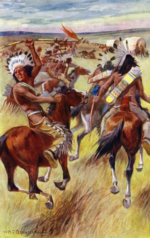 "Rökbloss och gevärsrapporten visade att mina vänner var fast beslutna att försvara sig" (färg litho) av William Henry Charles Groome