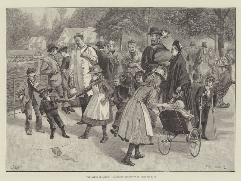 The Lungs of London, lördag eftermiddag i Victoria Park av William Henry Charles Groome