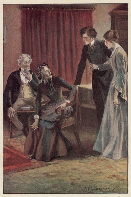 Vi båda lutade oss över henne av William Henry Charles Groome