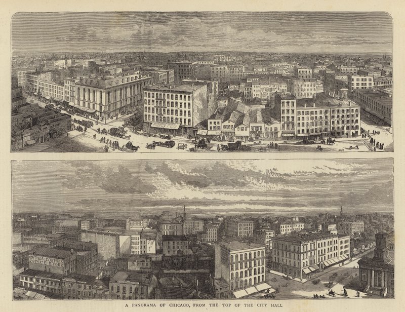 Ett panorama över Chicago, från toppen av stadshuset av William Henry James Boot