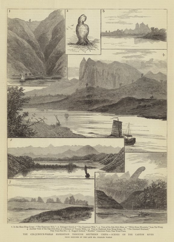 Colquhoun-Wahab-expeditionen genom södra Kina, scener på Kantonfloden av William Henry James Boot