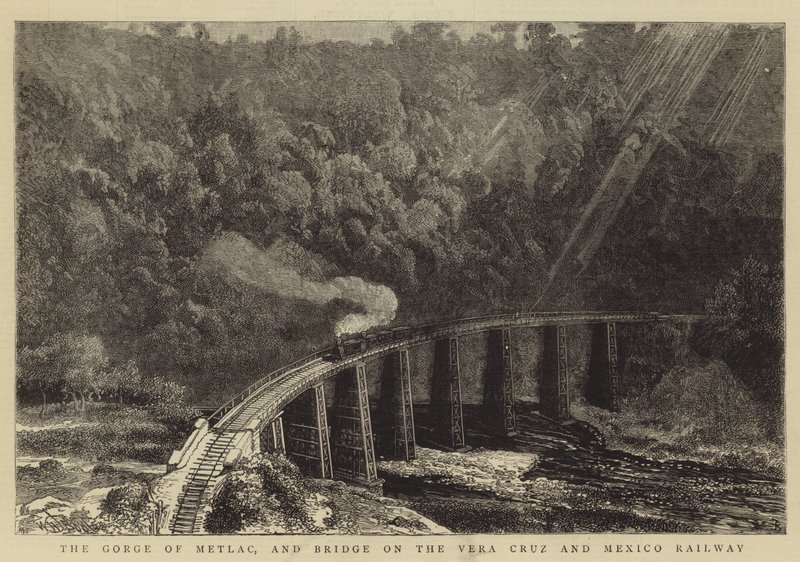 Gorge of Metlac och bron på Vera Cruz och Mexico Railway av William Henry James Boot