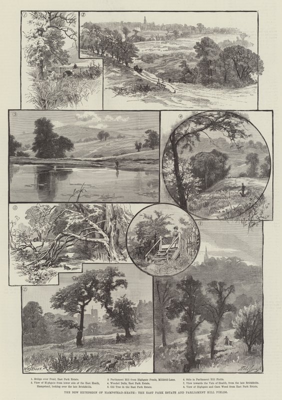 Den nya förlängningen av Hampstead-Heath, East Park Estate och Parliament Hill Fields av William Henry James Boot
