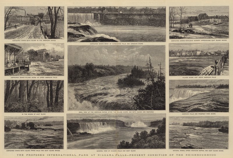 Den föreslagna internationella parken vid Niagara Falls, nuvarande tillstånd i grannskapet av William Henry James Boot