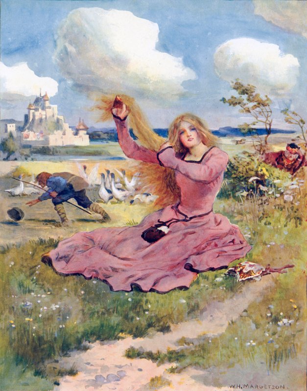 Blås, ni vindar, blås, säger jag, Blås bort gåsflockens hatt av William Henry Margetson