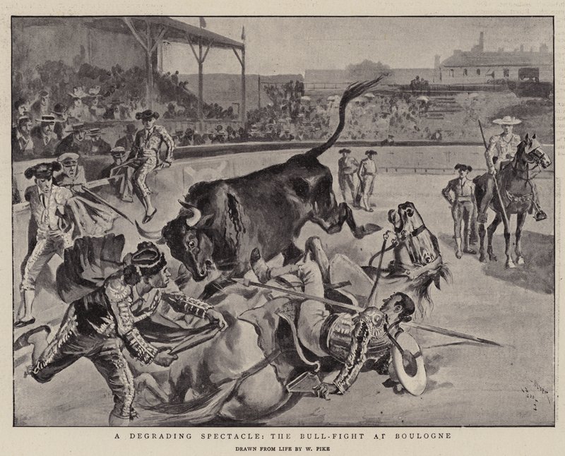 Ett förnedrande skådespel, tjurfäktningen i Boulogne av William Henry Pike