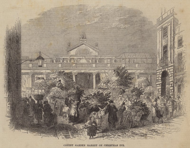 Covent Garden Market på julafton av William Henry Pike