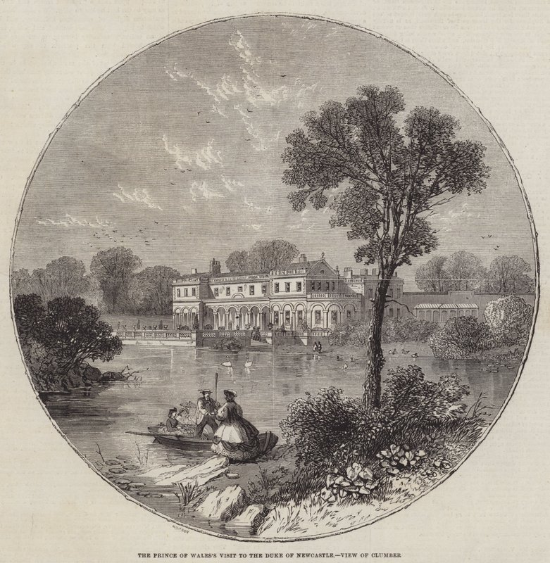 Prinsen av Wales besöker hertigen av Newcastle, View of Clumber av William Henry Prior
