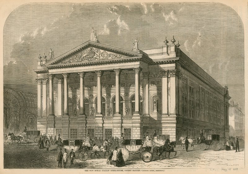 Det nya italienska operahuset, Covent Garden, London av William Henry Prior