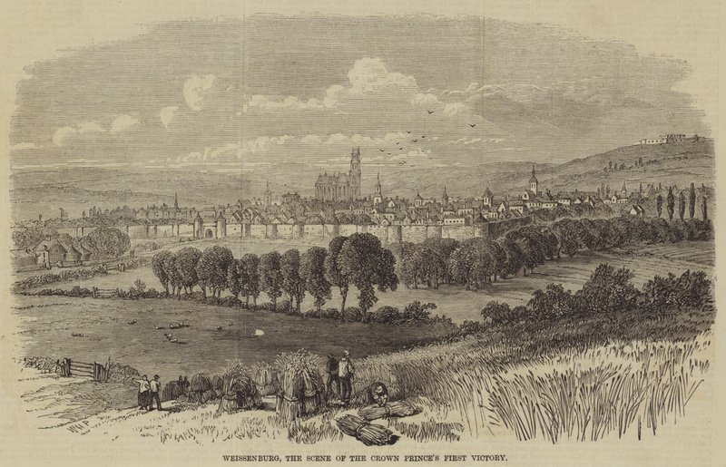 Weissenburg, platsen för kronprinsens första seger av William Henry Prior